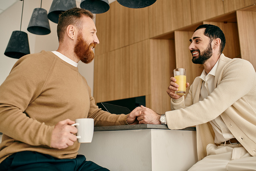 private client services - male couple having breakfast together