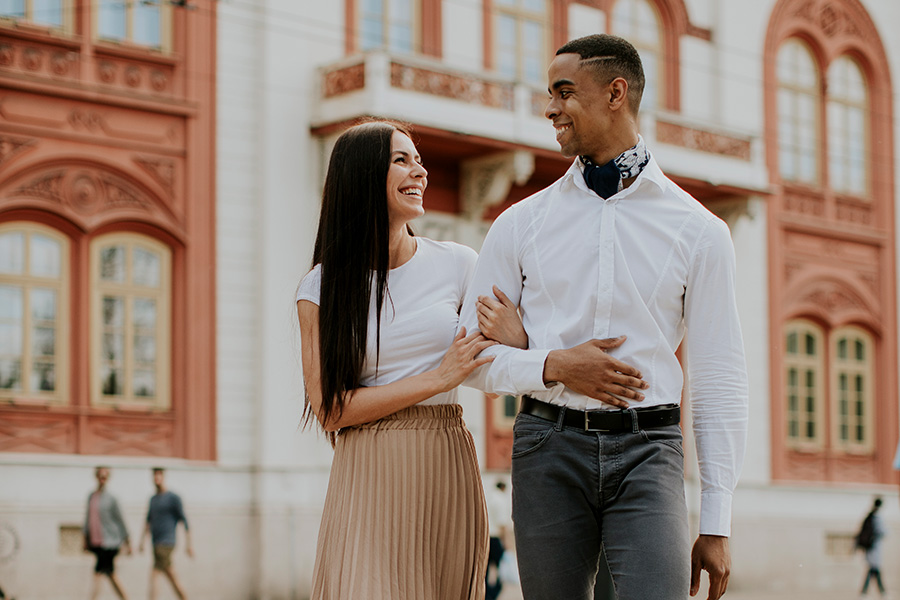 private client services -couple walking on street